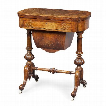 Victorian Walnut Work Table/Games Table