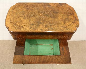 Antique Victorian Walnut Work Table/Games Table