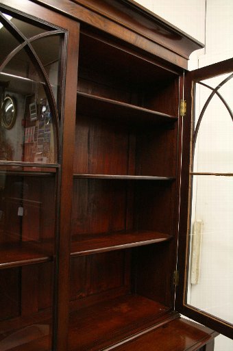 Antique George IV Mahogany Two Door Cabinet Bookcase