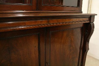 Antique George IV Mahogany Two Door Cabinet Bookcase