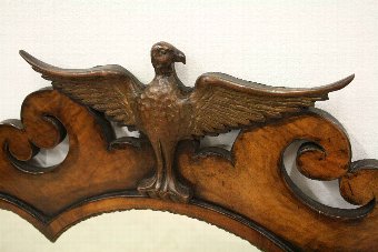 Antique George III Style Walnut Triptych Overmantel Mirror