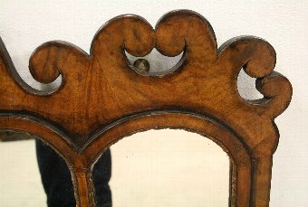 Antique George III Style Walnut Triptych Overmantel Mirror