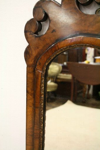 Antique George III Style Walnut Triptych Overmantel Mirror