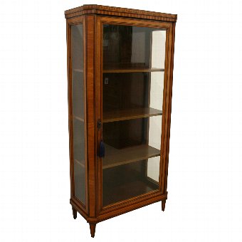French Satinwood Inlaid Display Cabinet