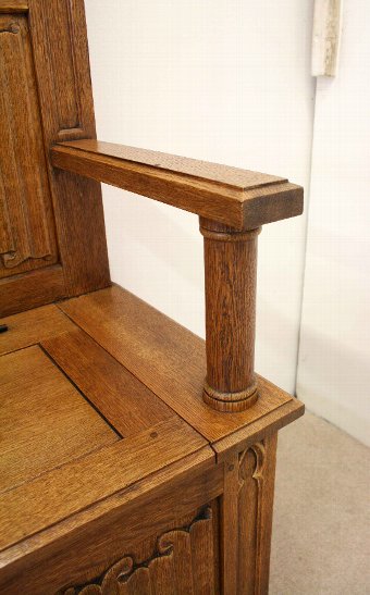 Antique French Oak Hall Bench