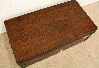 Antique Edwardian Oak Silver Trunk