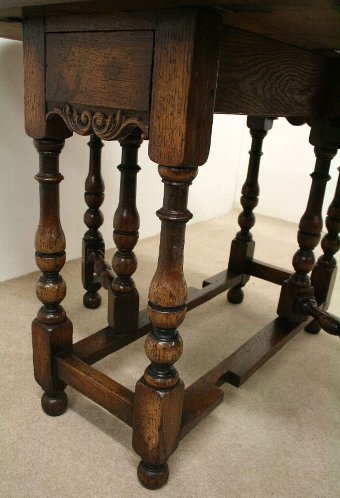 Antique Jacobean Style Oak Gateleg Table