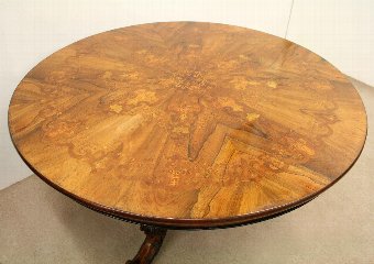 Antique Victorian Rosewood Marquetry Inlaid Breakfast Table