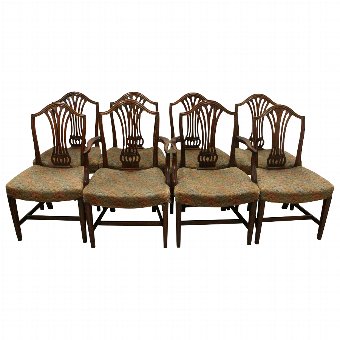 Set of 8 Hepplewhite Style Mahogany Dining Chairs