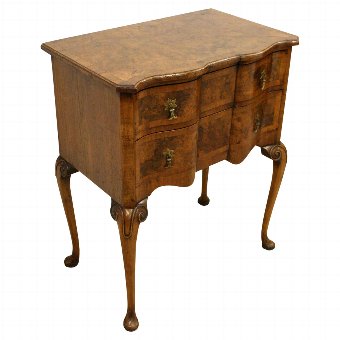 George II Style Burr Walnut Lowboy