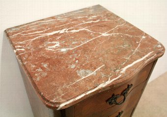 Antique Marble Top Walnut Chest of Drawers