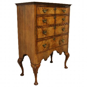 Burr Walnut Tallboy/Cocktail Cabinet