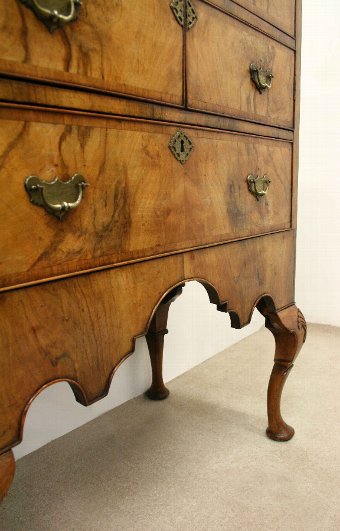 Antique Burr Walnut Tallboy/Cocktail Cabinet