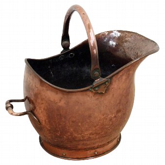 Copper Helmet Coal Hod