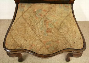 Antique Set of 4 Dutch Marquetry Chairs