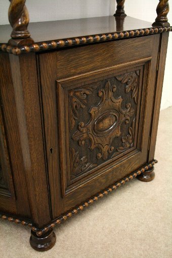 Antique Jacobean Style Small Oak Cabinet