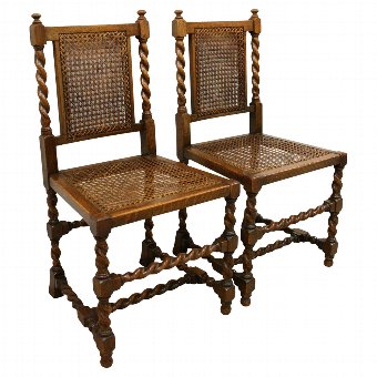 Pair of Jacobean Style Bergere Side Chairs
