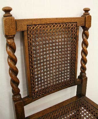 Antique Pair of Jacobean Style Bergere Side Chairs