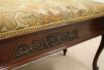 Antique Edwardian Mahogany Duet Piano Stool