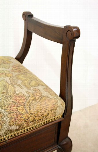 Antique Edwardian Mahogany Duet Piano Stool