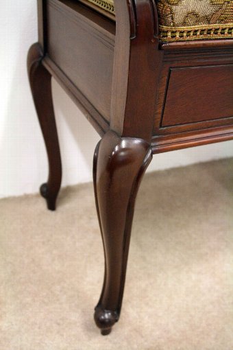 Antique Edwardian Mahogany Duet Piano Stool