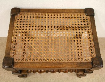 Antique Jacobean Style Bergere Stool