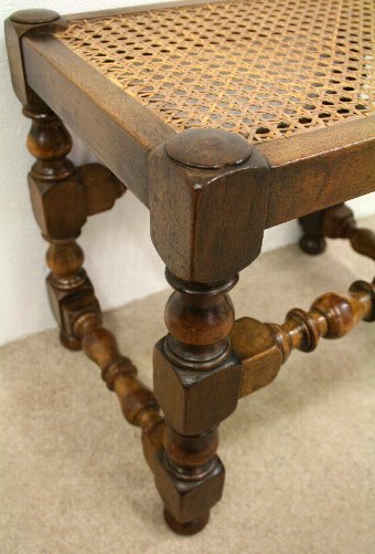 Antique Jacobean Style Bergere Stool