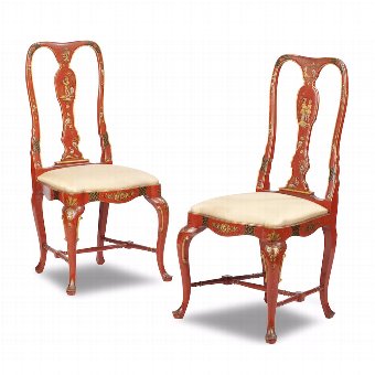 Pair of George II Style Chinoiserie Side Chairs