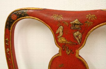 Antique Pair of George II Style Chinoiserie Side Chairs