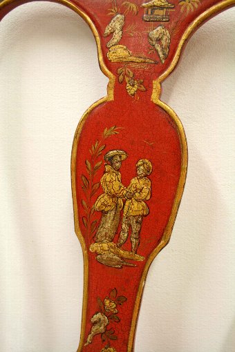 Antique Pair of George II Style Chinoiserie Side Chairs