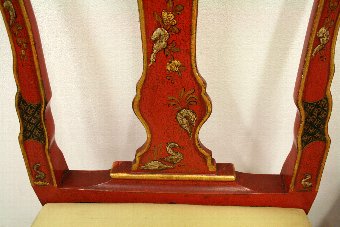 Antique Pair of George II Style Chinoiserie Side Chairs