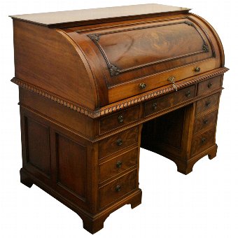 Mahogany Cylinder Bureau by Waring & Gillows
