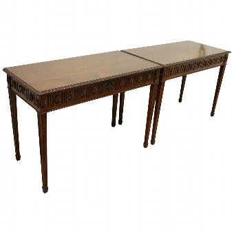 Pair of Adams Style Mahogany Side Tables