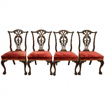 Set of 4 Chippendale Style Dining Chairs