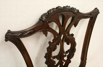 Antique Set of 4 Chippendale Style Dining Chairs