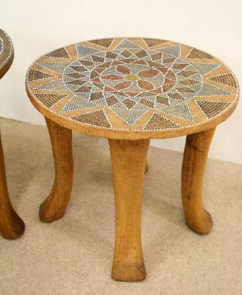 Antique Set of 4 African Stools
