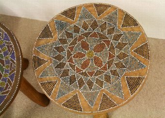 Antique Set of 4 African Stools