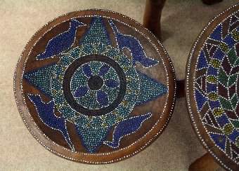 Antique Set of 4 African Stools