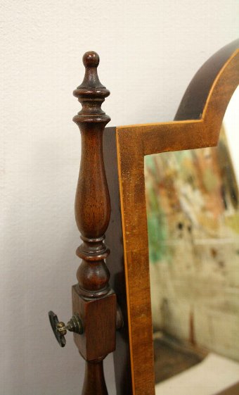 Antique Georgian Style Mahogany Inlaid Dressing Mirror