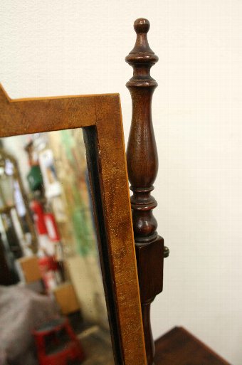 Antique Georgian Style Mahogany Inlaid Dressing Mirror