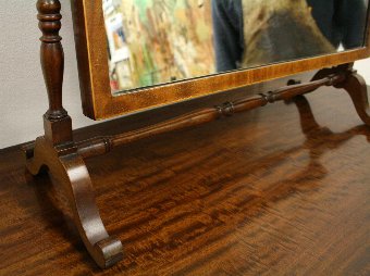Antique Georgian Style Mahogany Inlaid Dressing Mirror