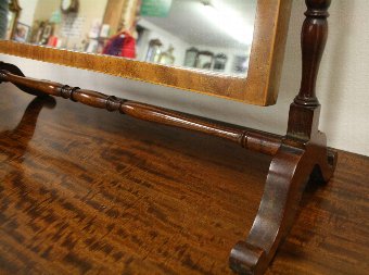 Antique Georgian Style Mahogany Inlaid Dressing Mirror
