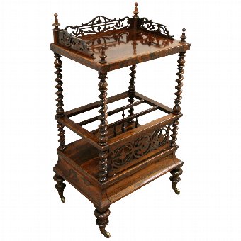 Mid Victorian Rosewood Whatnot/Canterbury