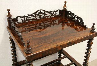 Antique Mid Victorian Rosewood Whatnot/Canterbury