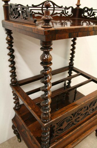 Antique Mid Victorian Rosewood Whatnot/Canterbury