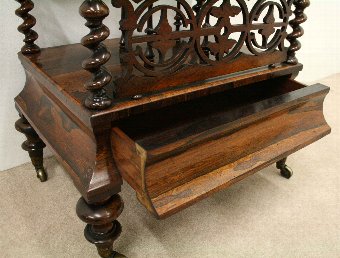 Antique Mid Victorian Rosewood Whatnot/Canterbury