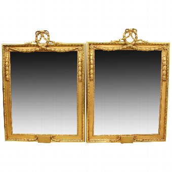 Large Pair of Carved and Gilded Mirrors