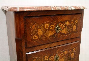 Antique French Marble Top Secretaire Chest