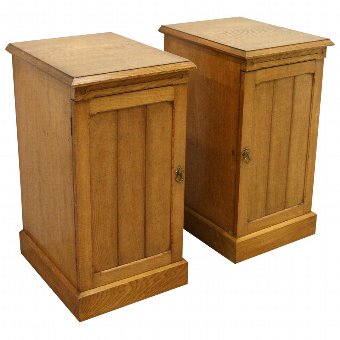 Pair of Late Victorian Ash Bedside Lockers