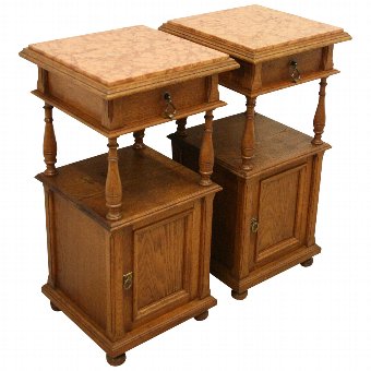 Pair of French Oak Bedside Lockers